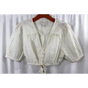Cleobella Womens Ivory Swiss Dots Organic Cotton Crop Top XS